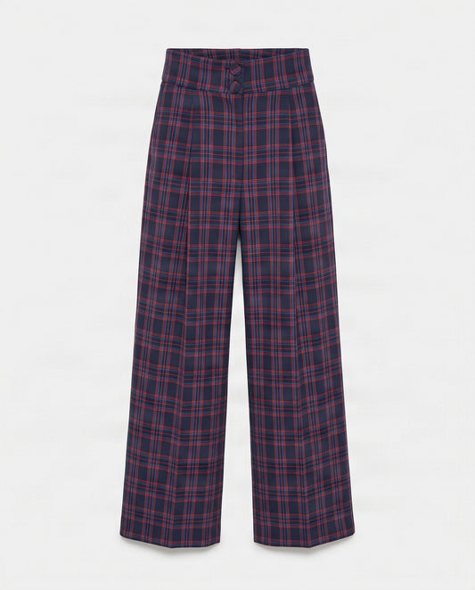 Pantalón Sastre de Cuadros azul y rojo