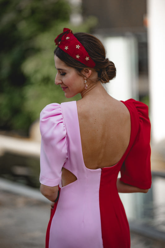 Vestido desmontable Rojo y Rosa