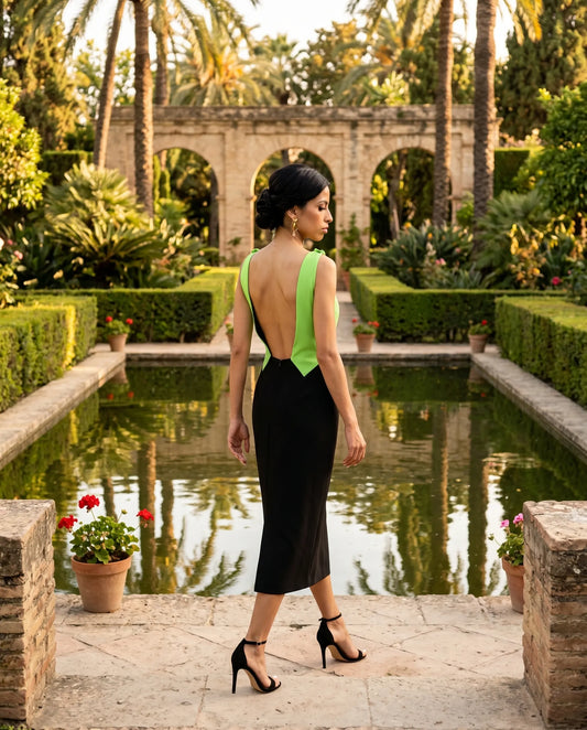 Vestido nudos verde