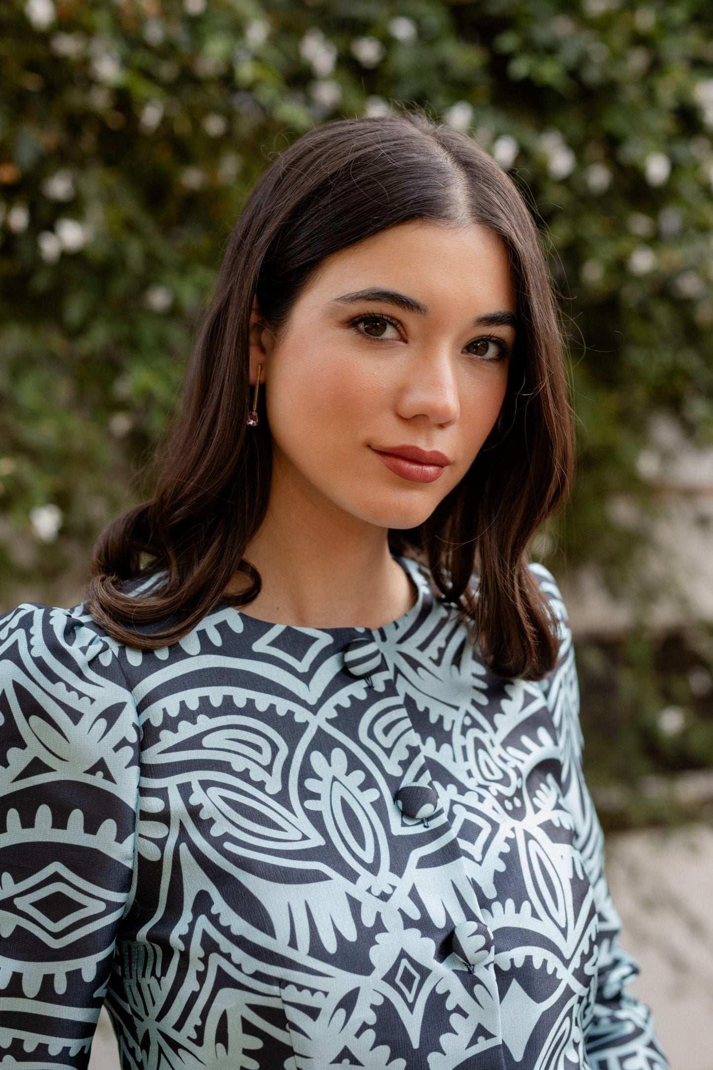 Blusa peplum estampado azul