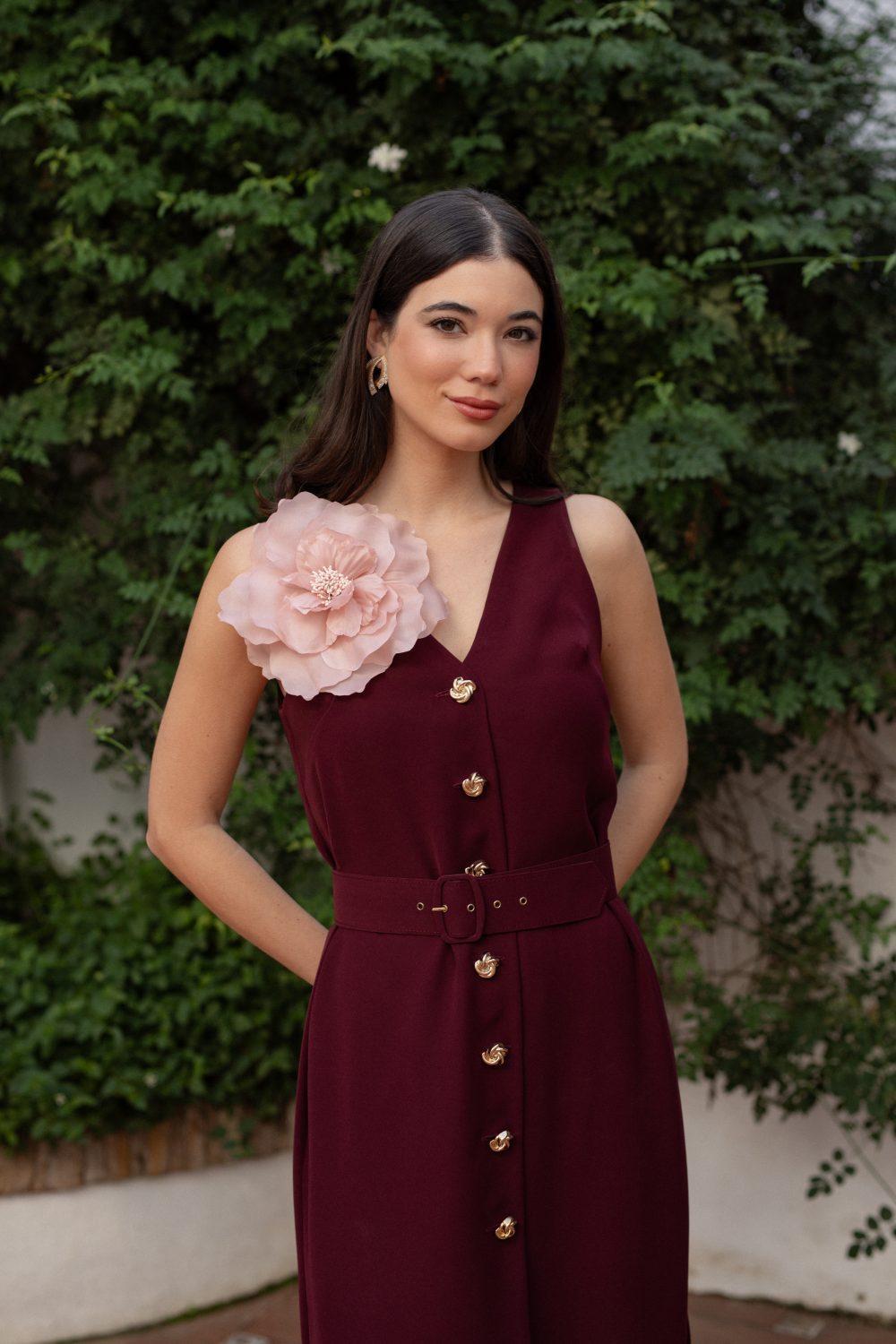 Broche Flor rosa palo