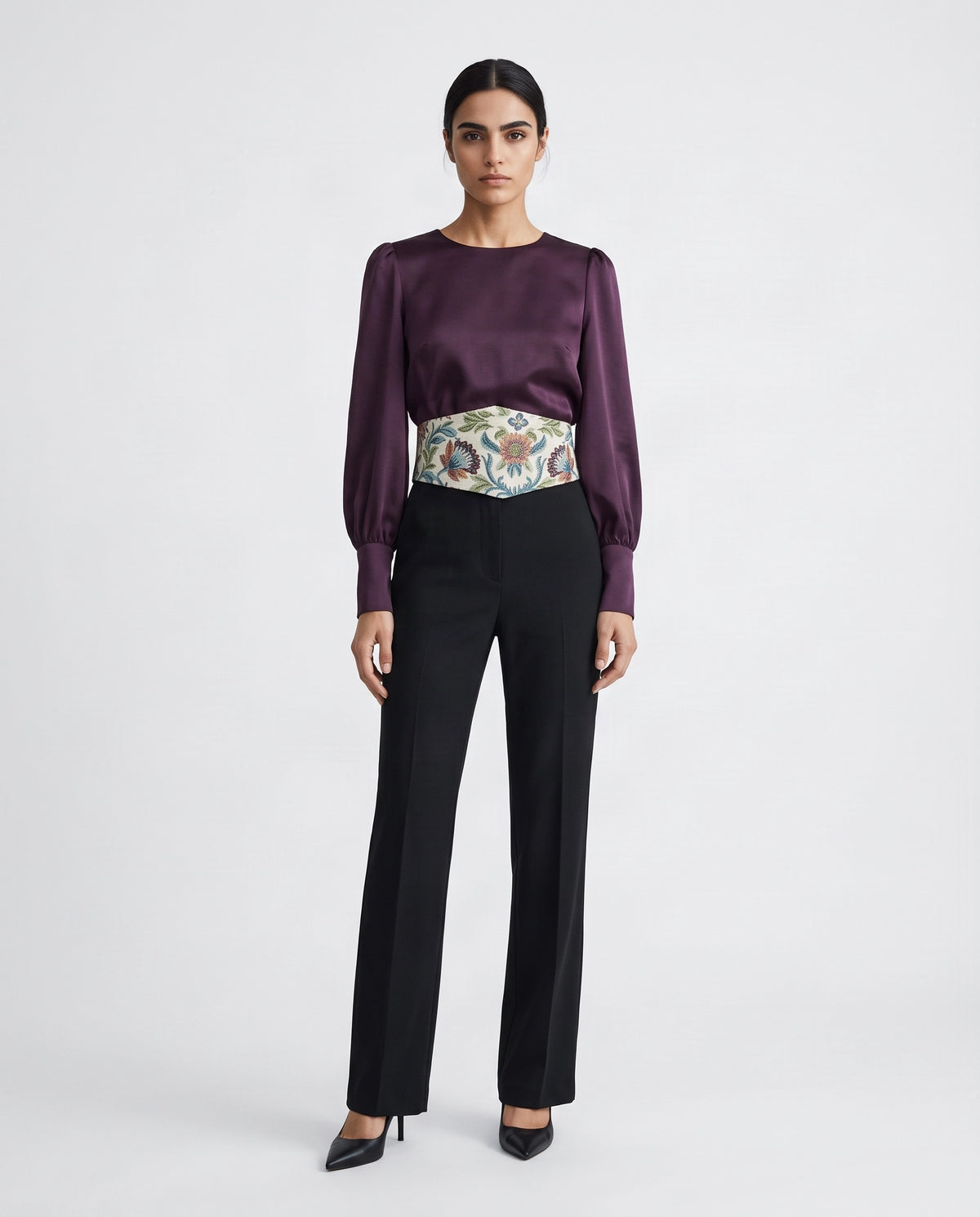 Blusa con fajín reversible