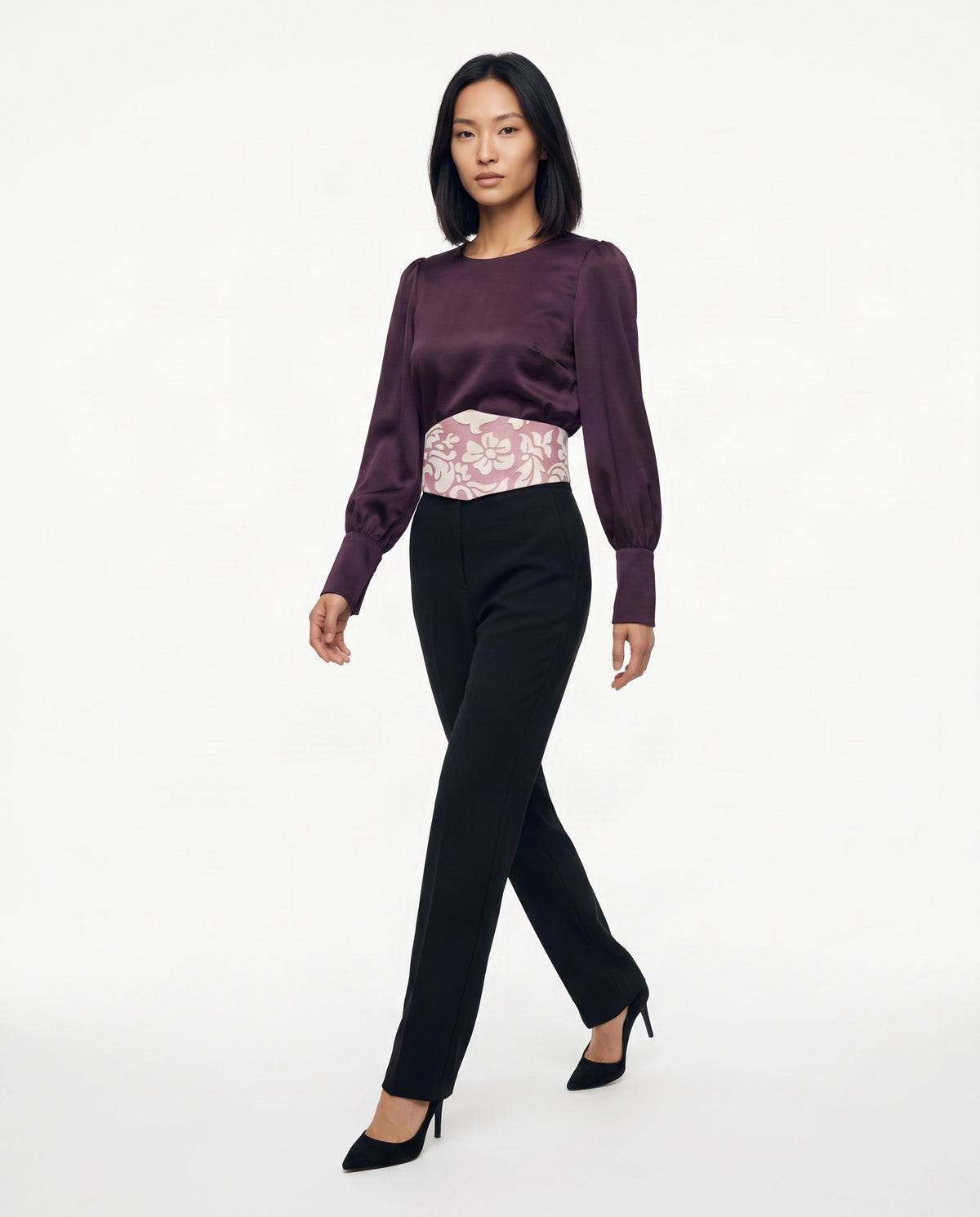 Blusa con fajín reversible