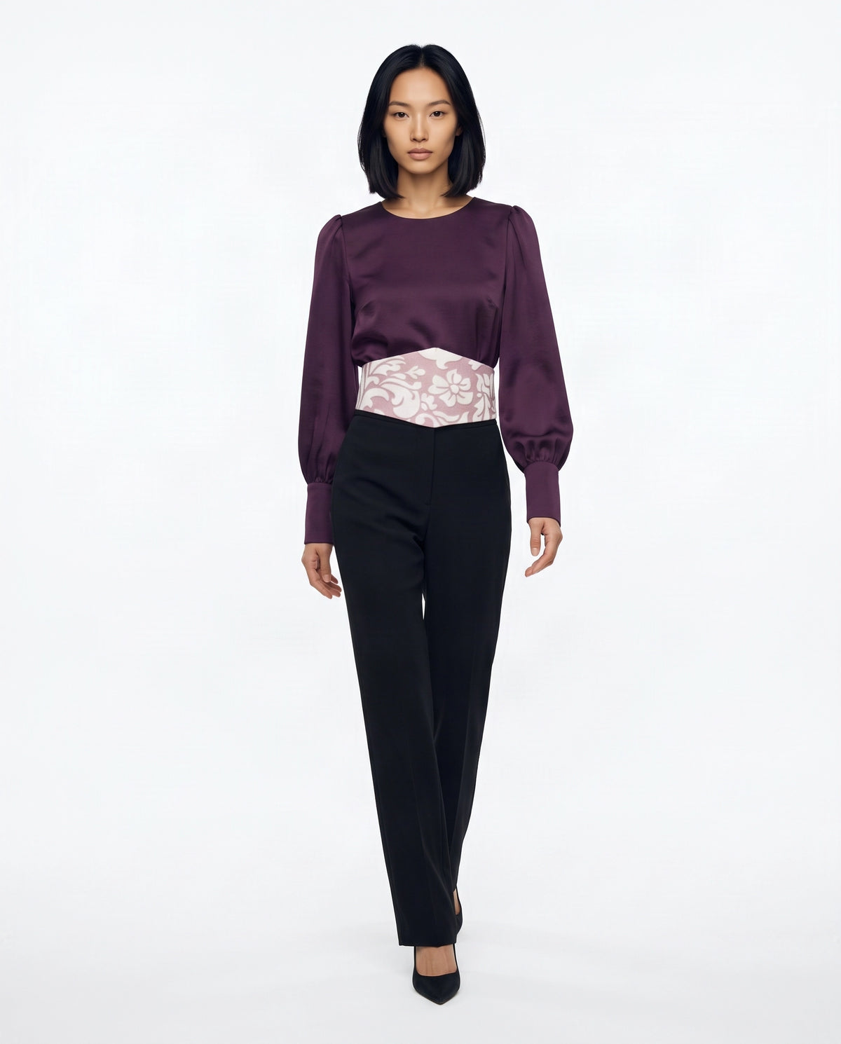 Blusa con fajín reversible