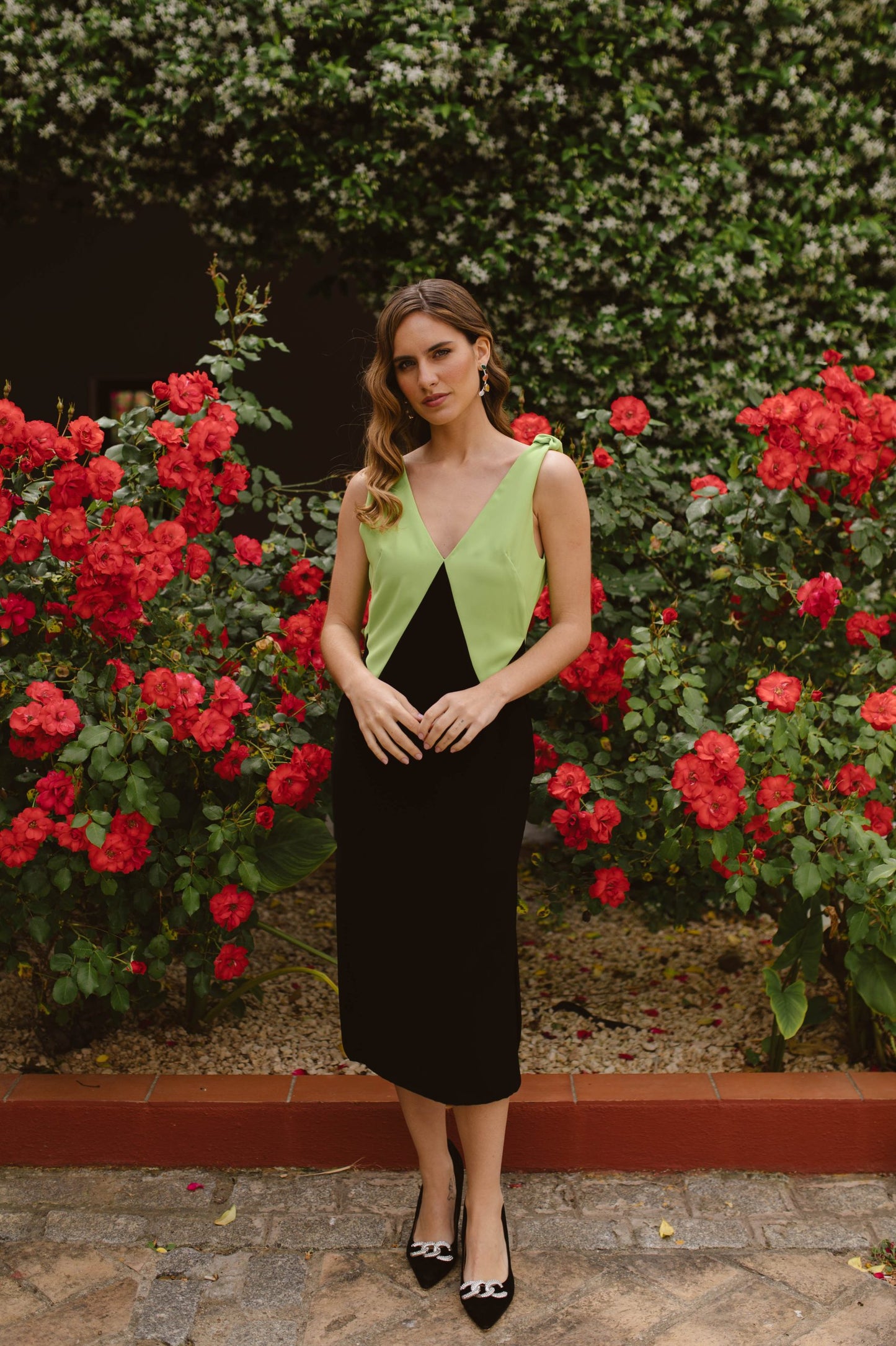 Vestido nudos verde