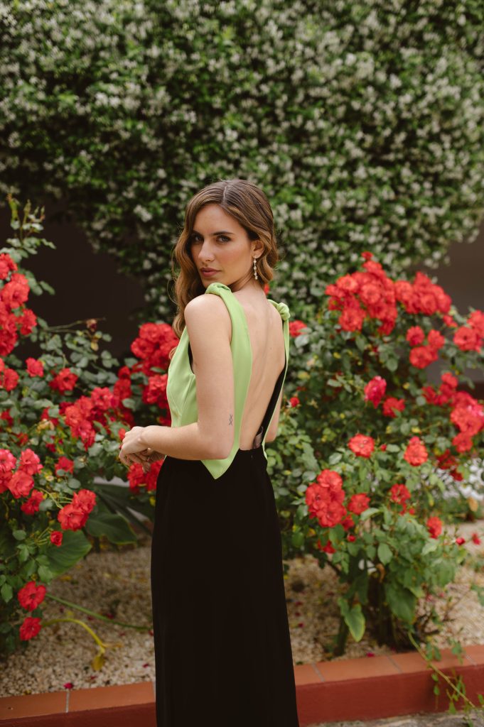 Vestido nudos verde