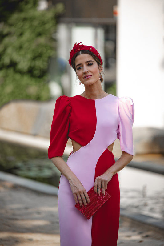 Vestido desmontable Rojo y Rosa